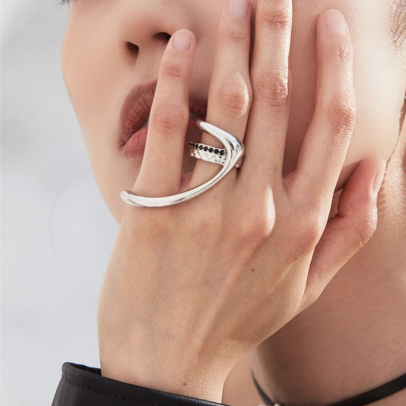 Street Fashion Rings - VENTFILLE 925 Sterling Silver zircone doppio