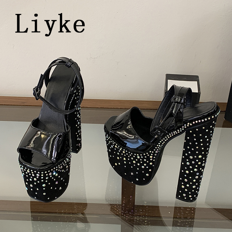 Street Fashion Shoes - Sandali Liyke Fashion con strass di