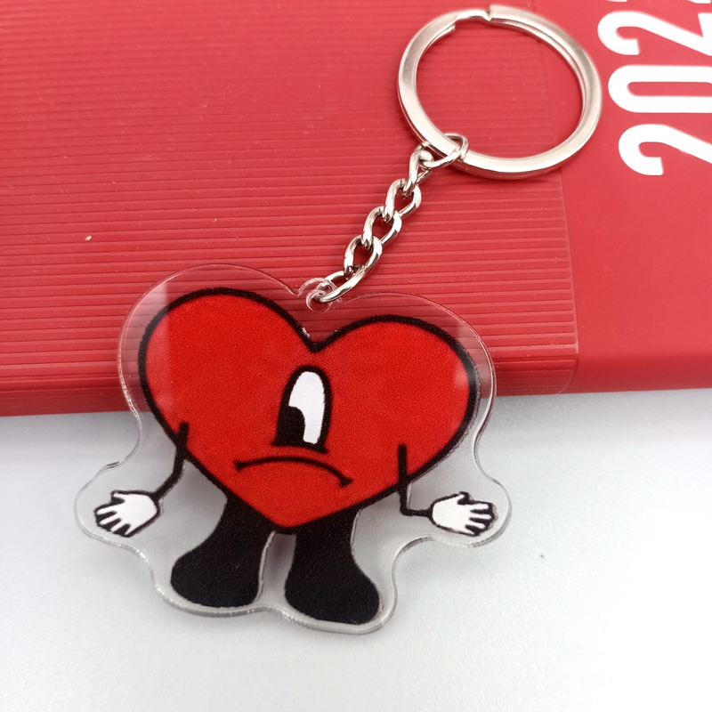 Street Fashion Rings - Divertente Bad Bunny Cuore rosso Rapper
