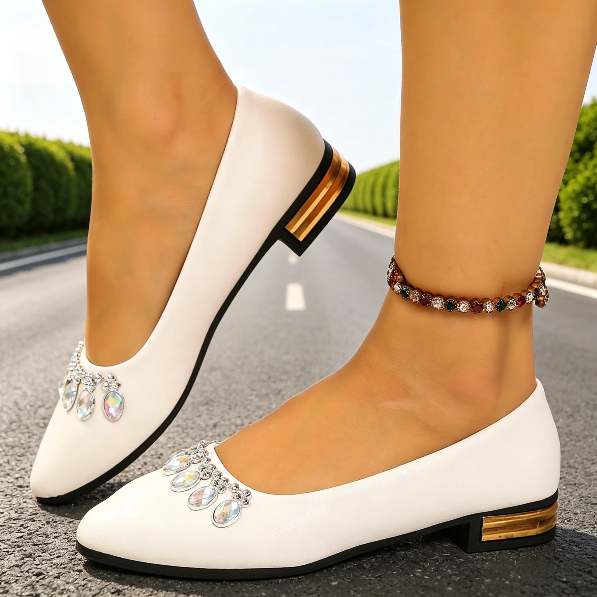 Street Fashion Shoes - Scarpe Basse da Donna a Punta,