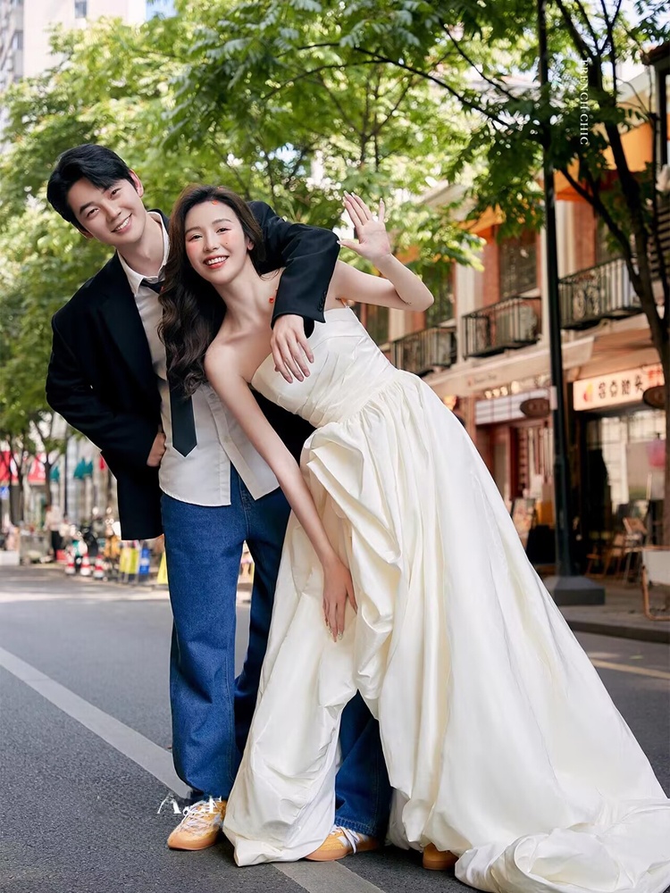 Street Fashion Korean - Abito da sposa in denim alla