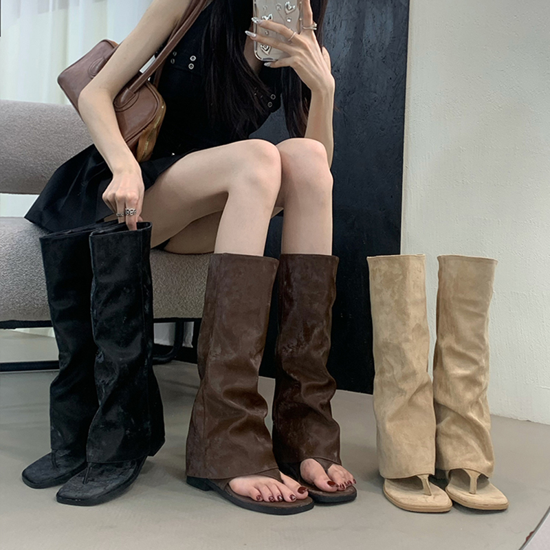 Street Fashion Korean - Stivali da Donna Traforati con Polsino