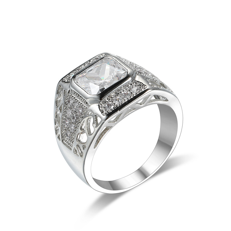 Street Fashion Rings - Anelli di zirconi cubici rotondi hip-hop
