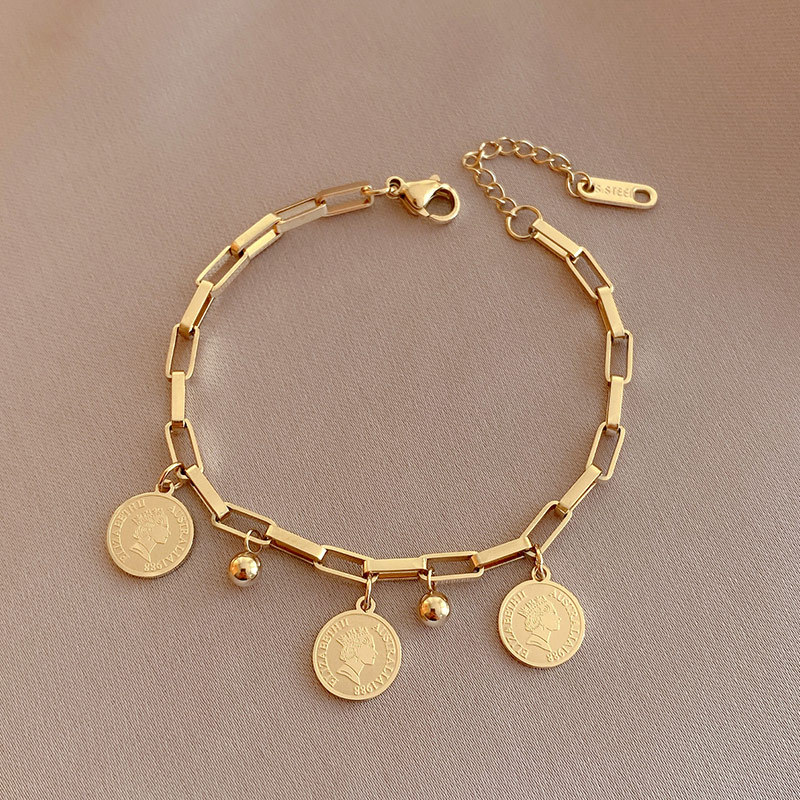 Street Fashion Rings - Bracciale Rotondo Dorato in Acciaio Inossidabile