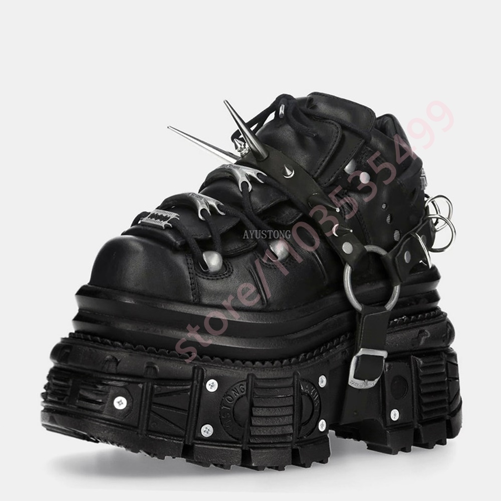 Nuove Sneakers Gotiche Nere Pu - Street Fashion Rings recensione e prezzo