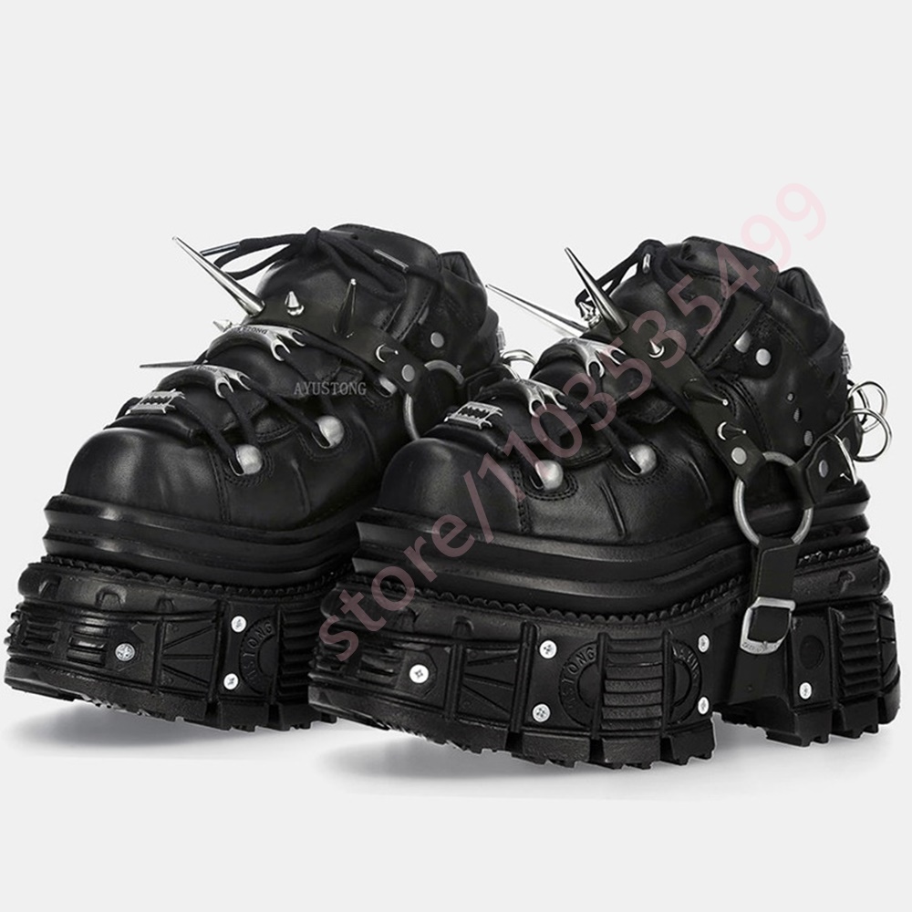 Nuove Sneakers Gotiche Nere Pu - Street Fashion Rings recensione e prezzo