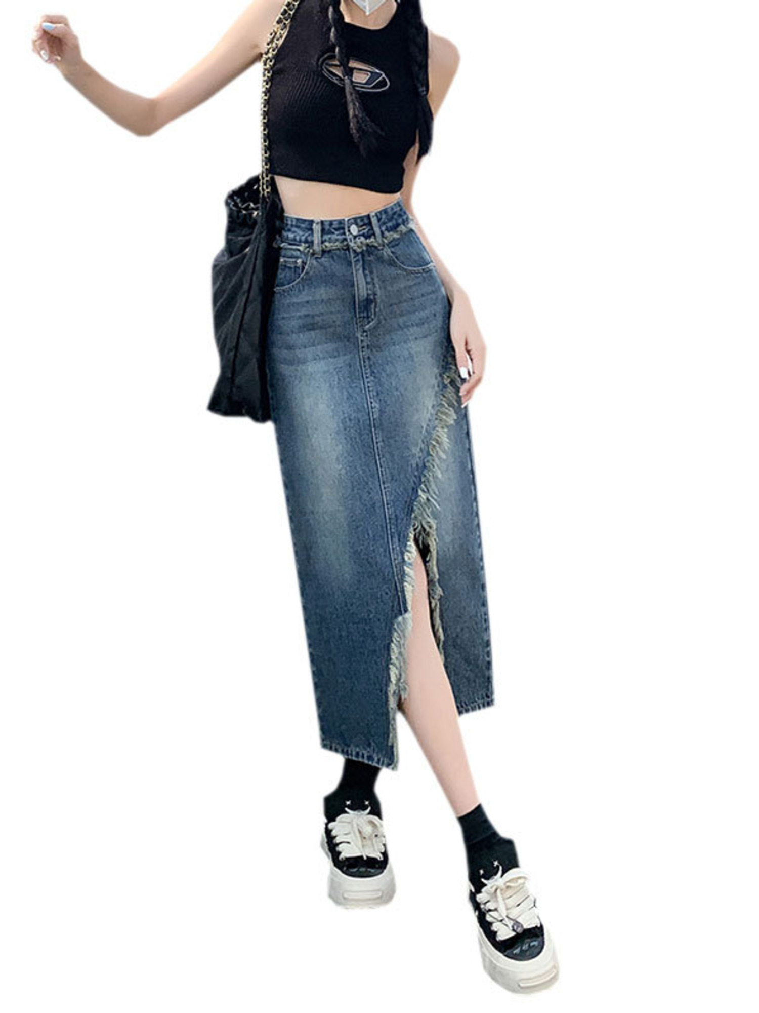 Gonna in denim da donna a vita - Street Fashion Y2K recensione e prezzo